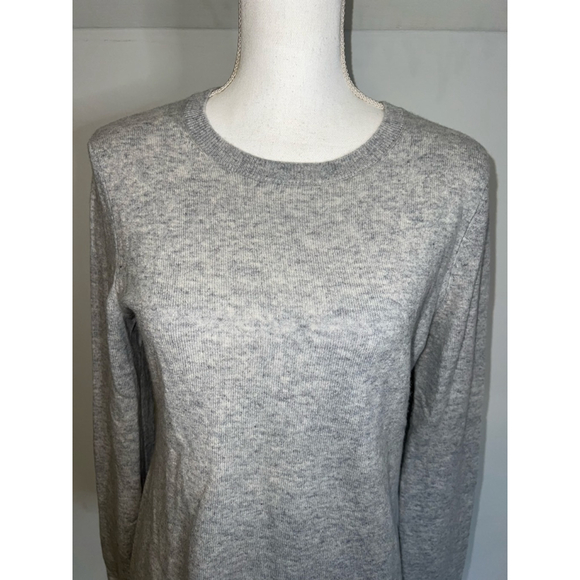 Women's Lands' End Gray Cashmere Crew Neck Sweater S - Picture 2 of 8